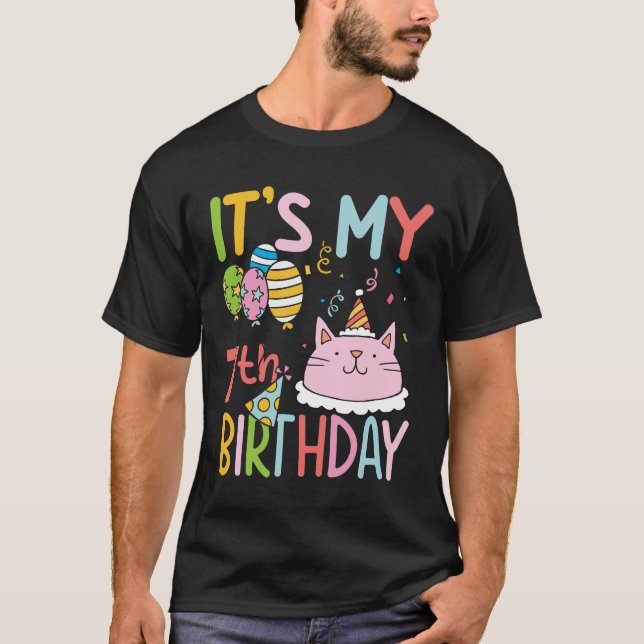 It's My 7th Birthday - Cat T-Shirt (Front)