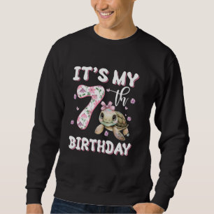It's My 7th Birthday Cute Turtle Sea Fish Ocean An Sweatshirt