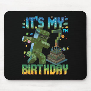 It's My 7th Birthday Gamer Pixel Number Birthday B Mouse Pad