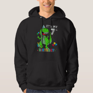It's My 7th Birthday Happy 7 Years Dinosaur Rex Bd Hoodie