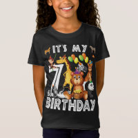 Its My 7th Birthday Safari Jungle Animals Lover
