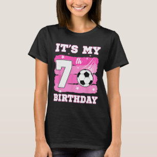 It's My 7th Birthday Soccer Theme 7 Year Old Girl T-Shirt
