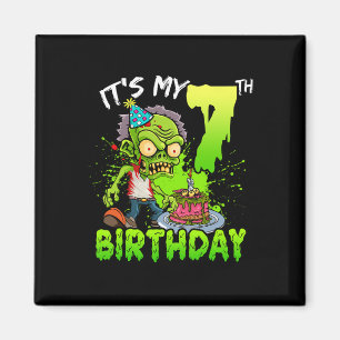 It's My 7th Birthday Zombie Lover 7 Year Old Boys  Magnet