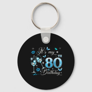 Its My 80th Birthday Pink 80 Years Old Birthday Key Ring