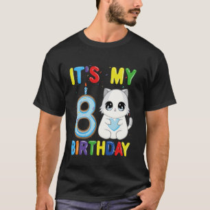 It's My 8th Birthday Boy 8 Year Old Ragdoll Cat T-Shirt