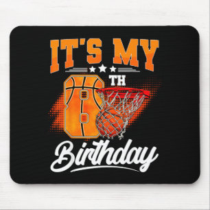 Its My 8th Birthday Boy Basketball 8 Year Old Bday Mouse Pad