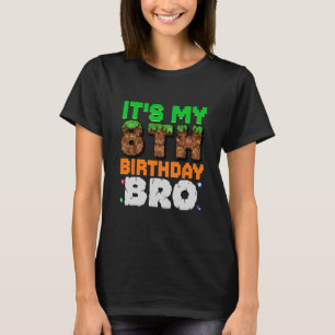 It's My 8th Birthday Bro Pixel Game 8 Year Old Bir T-Shirt