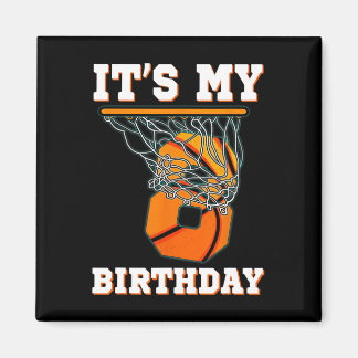 It's My 8th Birthday Bysketbyll Boy Party 8 Years Magnet