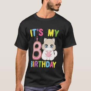It's My 8th Birthday Girl 8 Year Old Ragdoll Cat T-Shirt