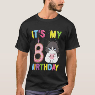 It's My 8th Birthday Girl 8 Year Old Ragdoll Cat T-Shirt