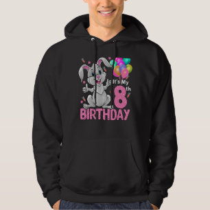 It's My 8th Birthday Rabbit 8th Birthday 8 Years O Hoodie