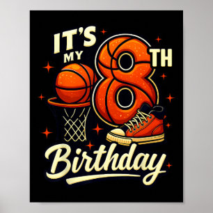 It's My 8th Birthday Sketll Lover 8 Years Old Bday Poster
