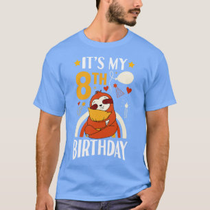 Its My 8th Birthday Sloth T-Shirt