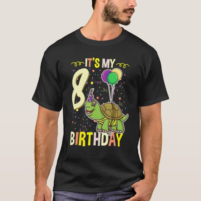 Its My 8th Birthday Turtle T-Shirt (Front)