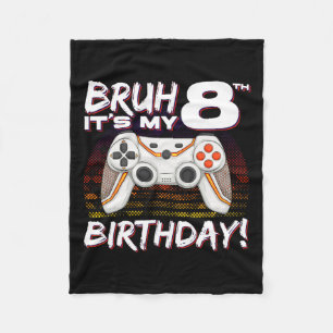It's My 8th Birthday Video Game 8th Birthday Gamin Fleece Blanket