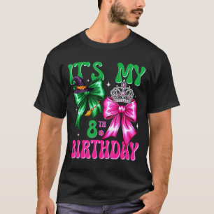 It's My 8th Birthday Witch Nk And Green Bow Croche T-Shirt