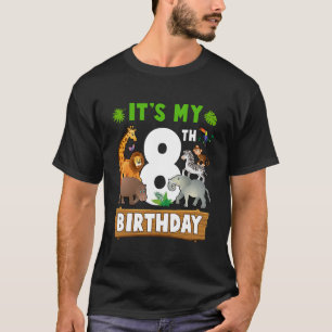 It's My 8th Birthday Zoo Jungle Safari 8 Years Old T-Shirt