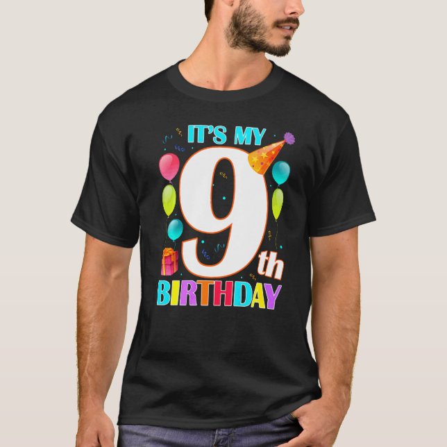 Its My 9th Birthday 9 Year Old Birthday T-Shirt (Front)