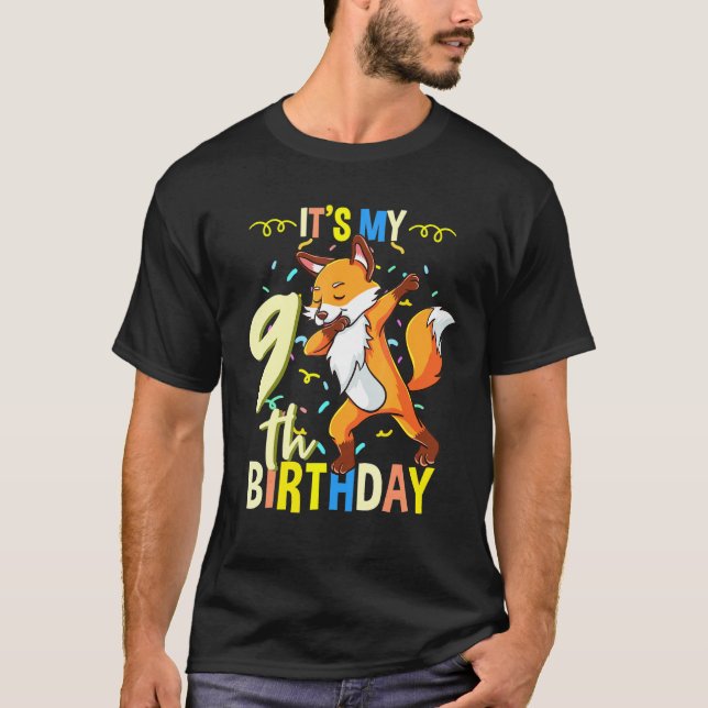 Its My 9th Birthday Dabbing Fox T-Shirt (Front)