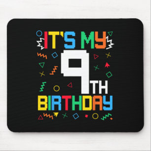 It's My 9th Birthday Gamer Kids Video Game Birthda Mouse Pad