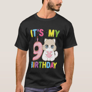 It's My 9th Birthday Girl 9 Year Old Ragdoll Cat T-Shirt