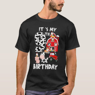 It's My 9th Birthday Party Barnyard Farm Animal 9 T-Shirt