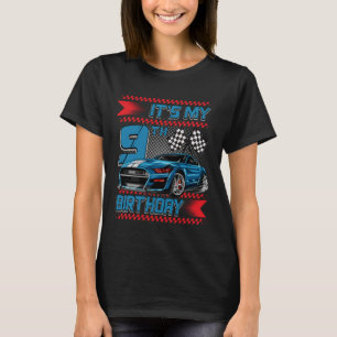 It's My 9th Birthday Race Car Party Outfit 9 Year T-Shirt