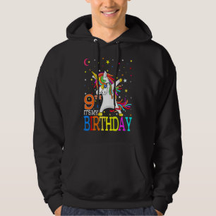 It's My 9th Birthday Unicorn 9 Year Old Girls Hoodie