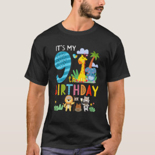 It's My 9Th Birthday Zoo Theme Birthday Safari Jun T-Shirt