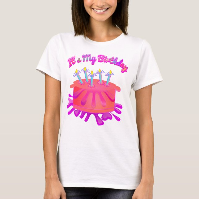 It's My B-Day Birthday Cake Graphic Tee (Front)