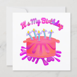 It's My B-Day Birthday Cake Invite