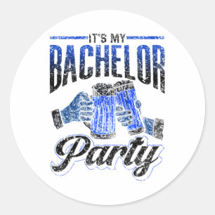 It's My Bachelor Party Bride Groom Team 2  Classic Round Sticker