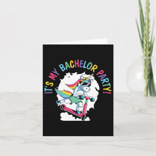 It's My Bachelor Party Unicorn Groom Marriage Wedd Card