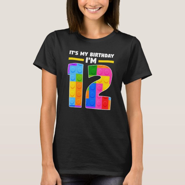It's My Birtday I'm 12 12th Birthday Brick T-Shirt (Front)