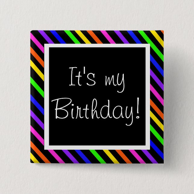 It's my Birthday! 15 Cm Square Badge (Front)