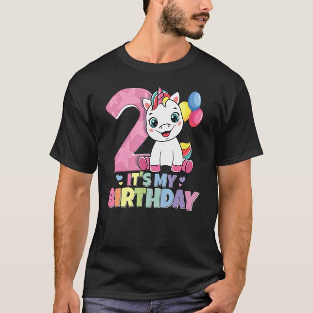 It's My Birthday 2nd Birthday Girl 2 Years 2020 Un T-Shirt (Front)