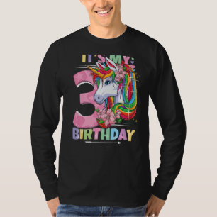 It's My Birthday 3rd Birthday Girl 3 Years 2019 Un T-Shirt