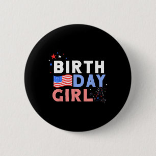 It's My Birthday 4th Of July Design For Women  6 Cm Round Badge
