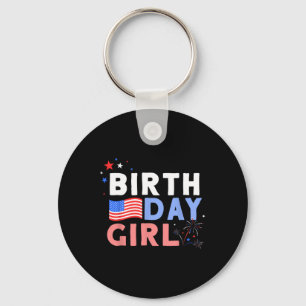 It's My Birthday 4th Of July Design For Women  Key Ring