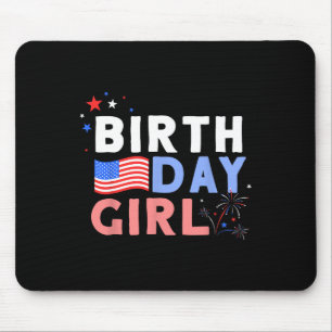 It's My Birthday 4th Of July Design For Women  Mouse Pad