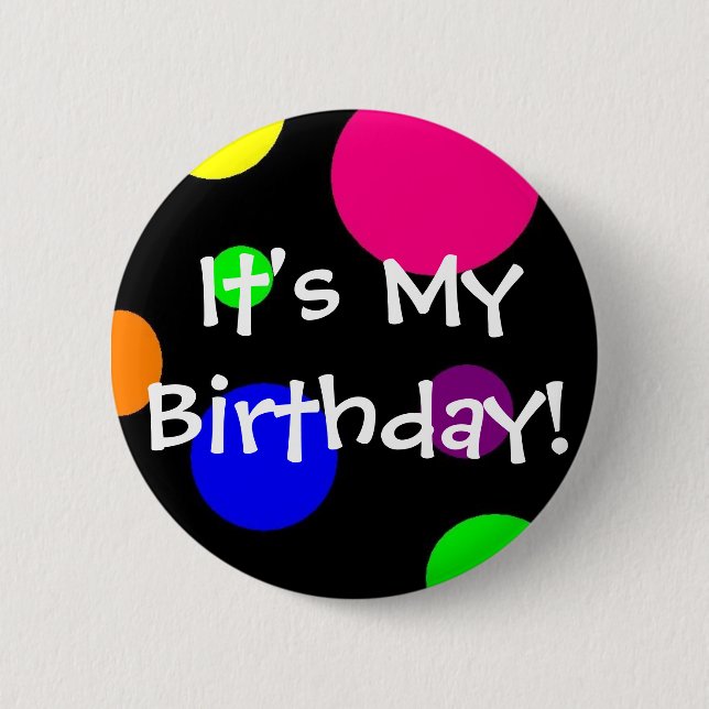 It's My Birthday! 6 Cm Round Badge (Front)