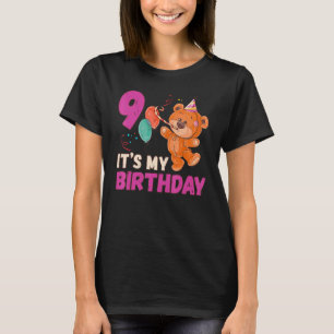 It's My Birthday 9 Teddy Bear Birthday Girl 9 Year T-Shirt