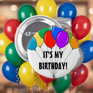 It's my birthday balloons button Custom badge
