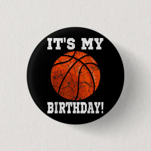 It's My Birthday Basketball Lover Gift Vintage Ret 3 Cm Round Badge