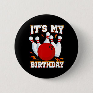 It's My Birthday Bowling Theme Party 6 Cm Round Badge