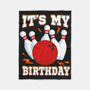 It's My Birthday Bowling Theme Party  Fleece Blanket