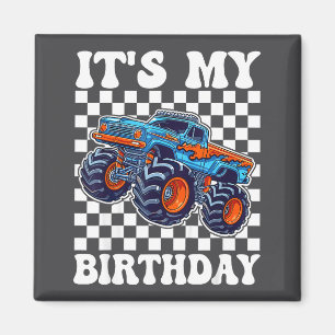 It's My Birthday Boy Monster Truck Bday Party Kids Magnet