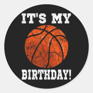 It's My Birthday Bysketbyll Lover Gift Vintage Ret Classic Round Sticker
