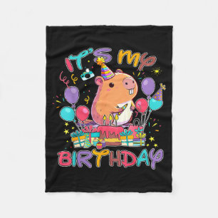 Its My Birthday Capybara Lovers Birthday Party Boy Fleece Blanket