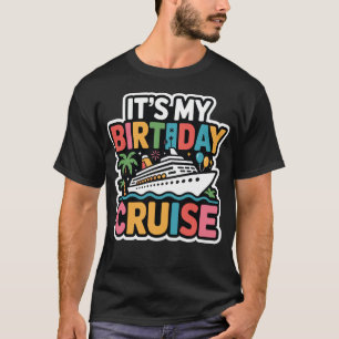 It's My Birthday Cruise Retro Sunset T-Shirt